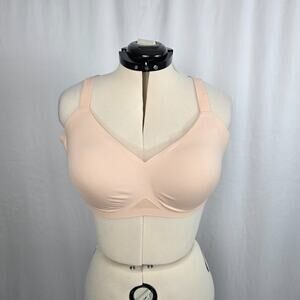 Honeylove Cross Over Bra Women's 44 C/D Removable Pads Wireless Blush